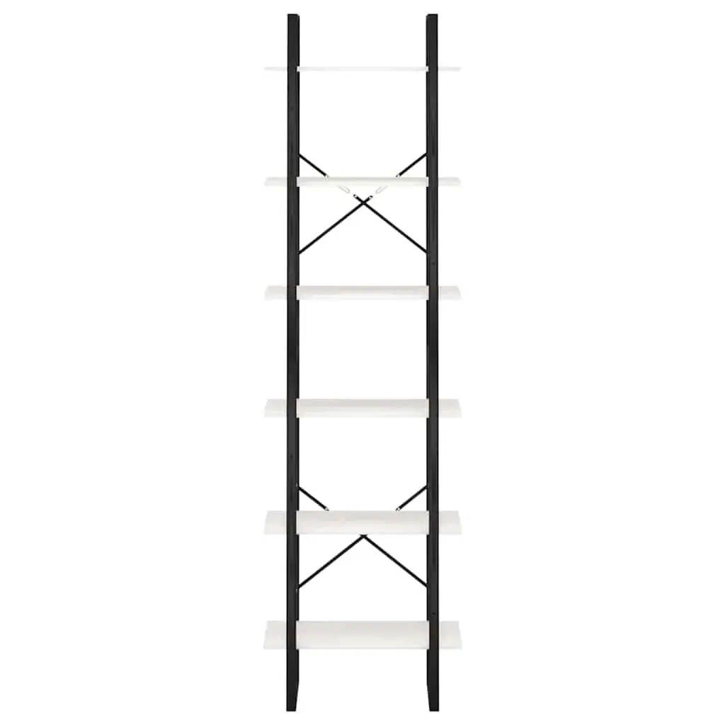 Storage Shelf White 60x30x210 cm Sturdy Metal Construction for Home Office