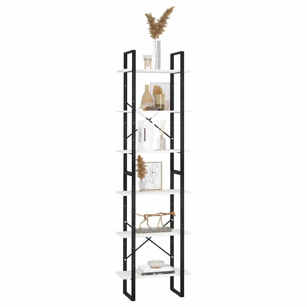 Storage Shelf White 60x30x210 cm Sturdy Metal Construction for Home Office