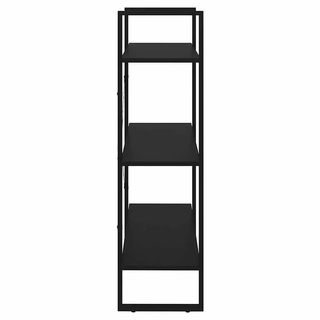 Book Cabinet Black 3 Shelf Storage Shelving Unit Display