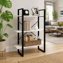 3-Tier White Book Cabinet - Functional and Stylish