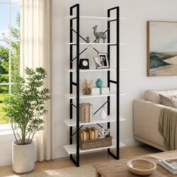 Compact White High Cabinet 80x30x210 cm with Storage