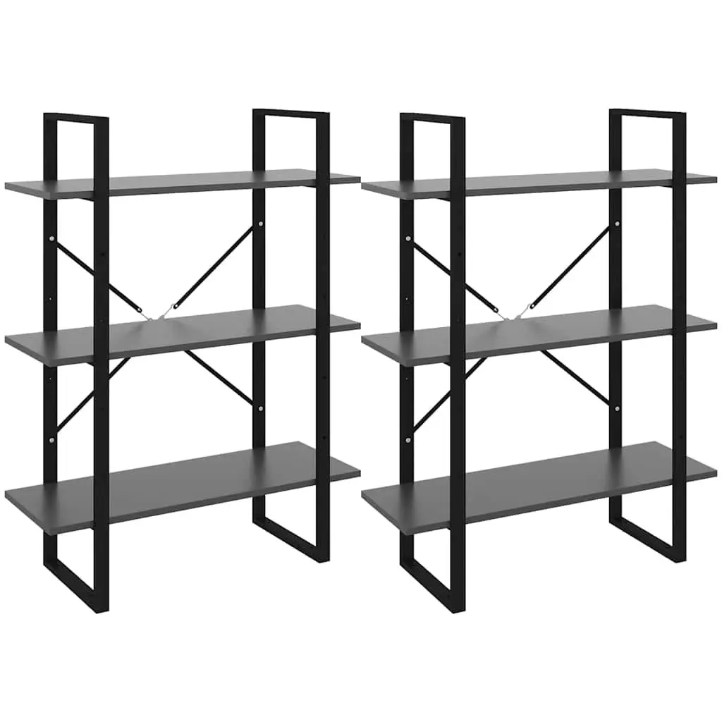 High Cabinet Grey 80x30x210cm Engineered Wood Bookcase Shelving Storage