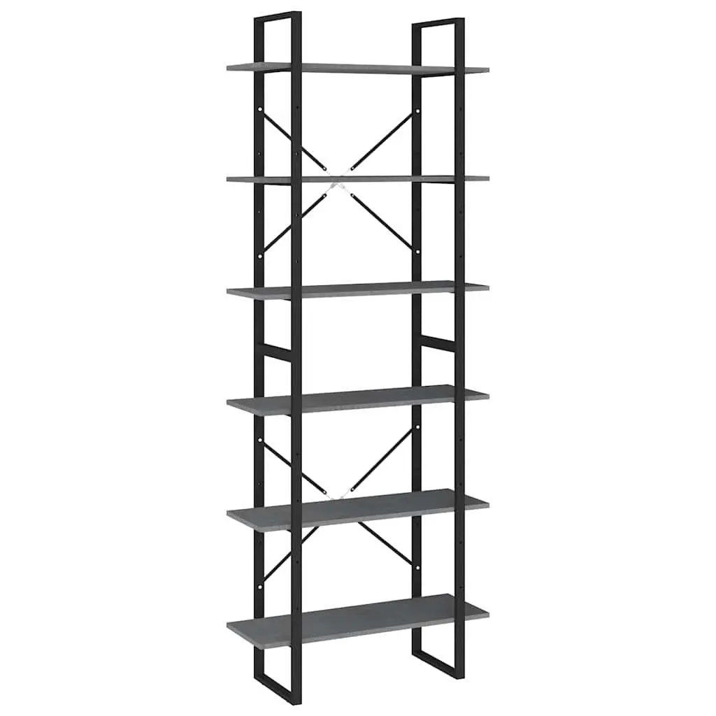 High Cabinet Grey 80x30x210 cm Solid Pine Wood Shelving Unit
