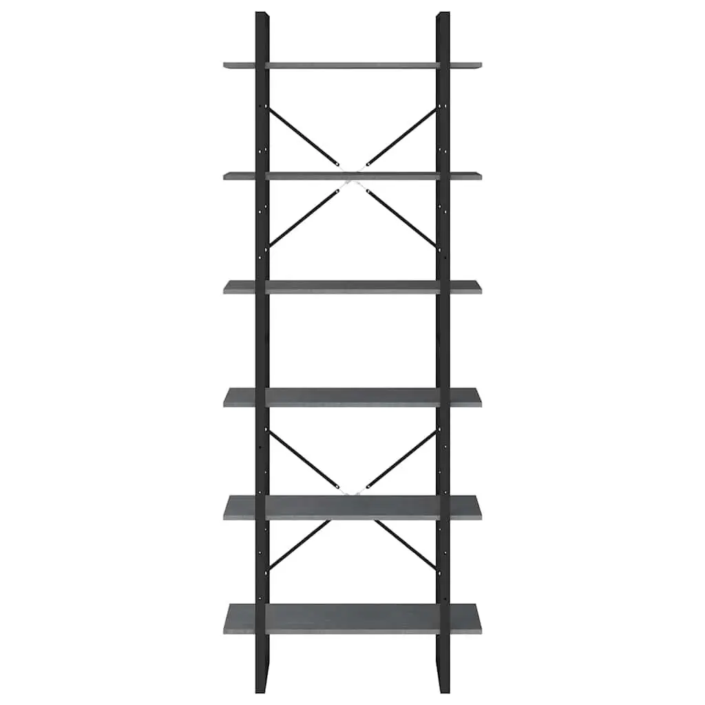 High Cabinet Grey 80x30x210 cm Solid Pine Wood Shelving Unit