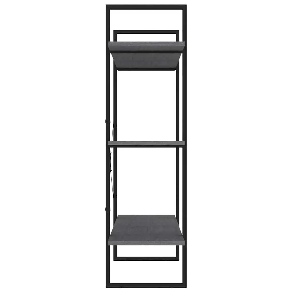 3-Tier Book Cabinet Grey Solid Pine Wood Shelving Unit Storage Display Stand