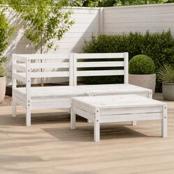 3 Piece Wooden Garden Lounge Set: Simple Elegance