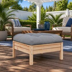 Garden Footstool Outdoor Patio Rest Ottoman Modular Lounger Grey Cushion
