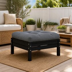 Garden Footstool with Anthracite Cushion