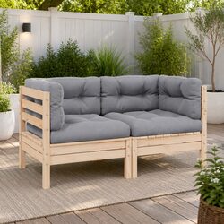 2-Seater Outdoor Garden Sofa with Cushions – Compact Design