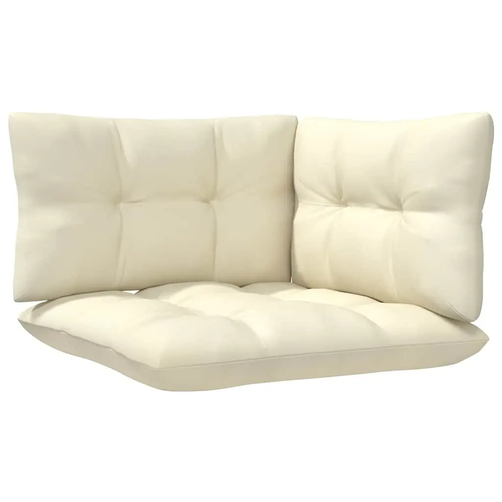 2-Seater Outdoor Garden Sofa Cream Modular Pinewood Patio Seating