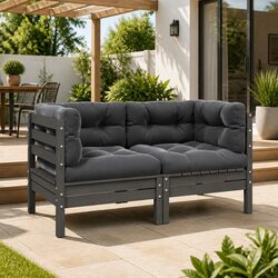 2-Seater Garden Sofa in Grey