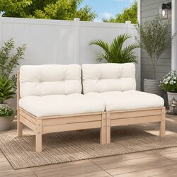 2-Seater Outdoor Garden Sofa Patio Lounge Seat with Cushions Modular Design