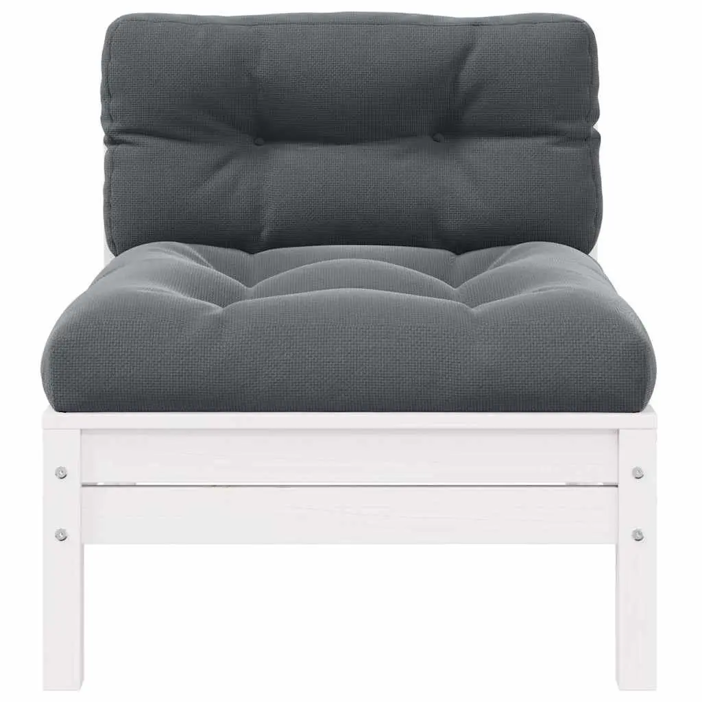 2-Seater Garden Sofa Outdoor Patio Lounge Seating with Cushions White Modular