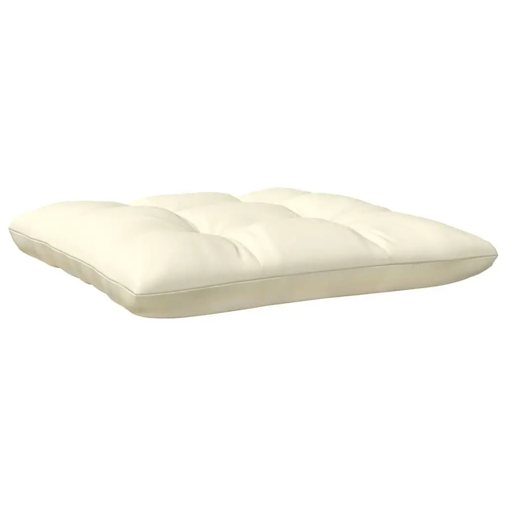 2-Seater Garden Sofa Cream Modular Pinewood Outdoor Sectional with Cushions