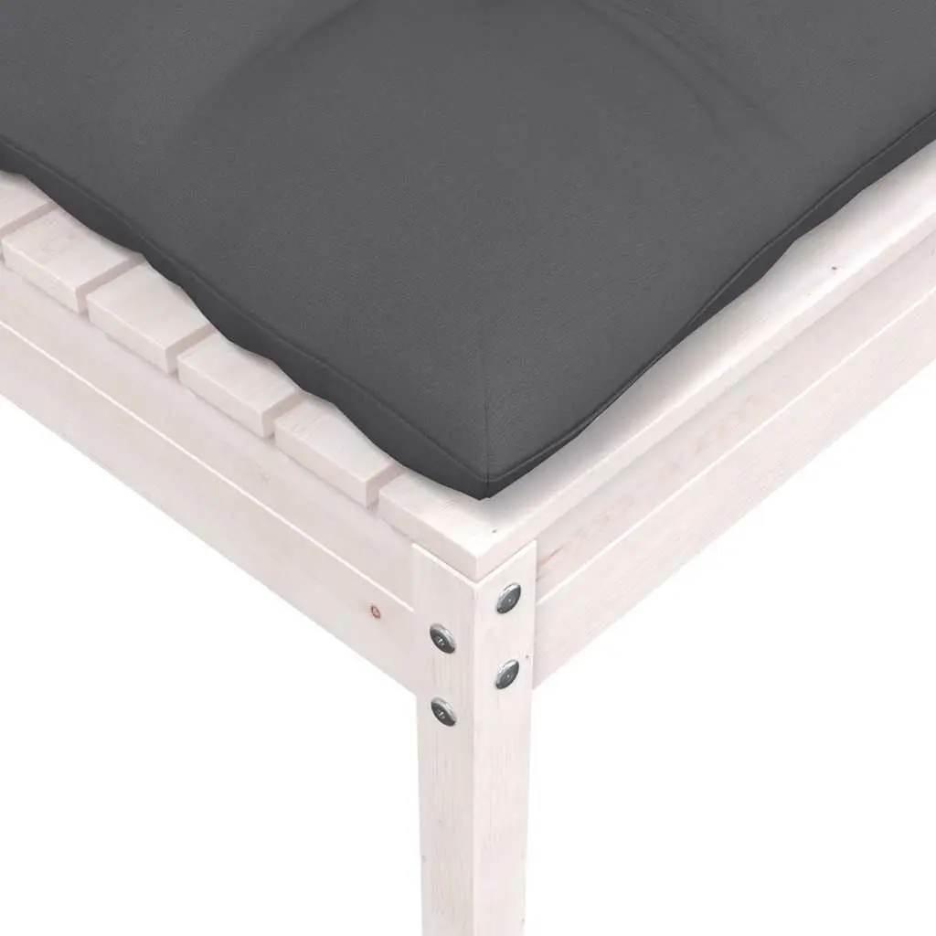 2-Seater Garden Sofa with Cushions White Outdoor Patio Sectional Seating