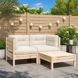 3 Piece Garden Lounge Set with Cushions