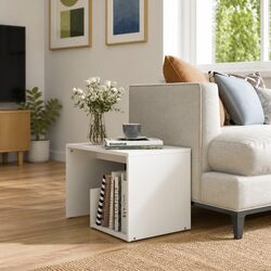 Concise Modern End Table with Storage Capacity