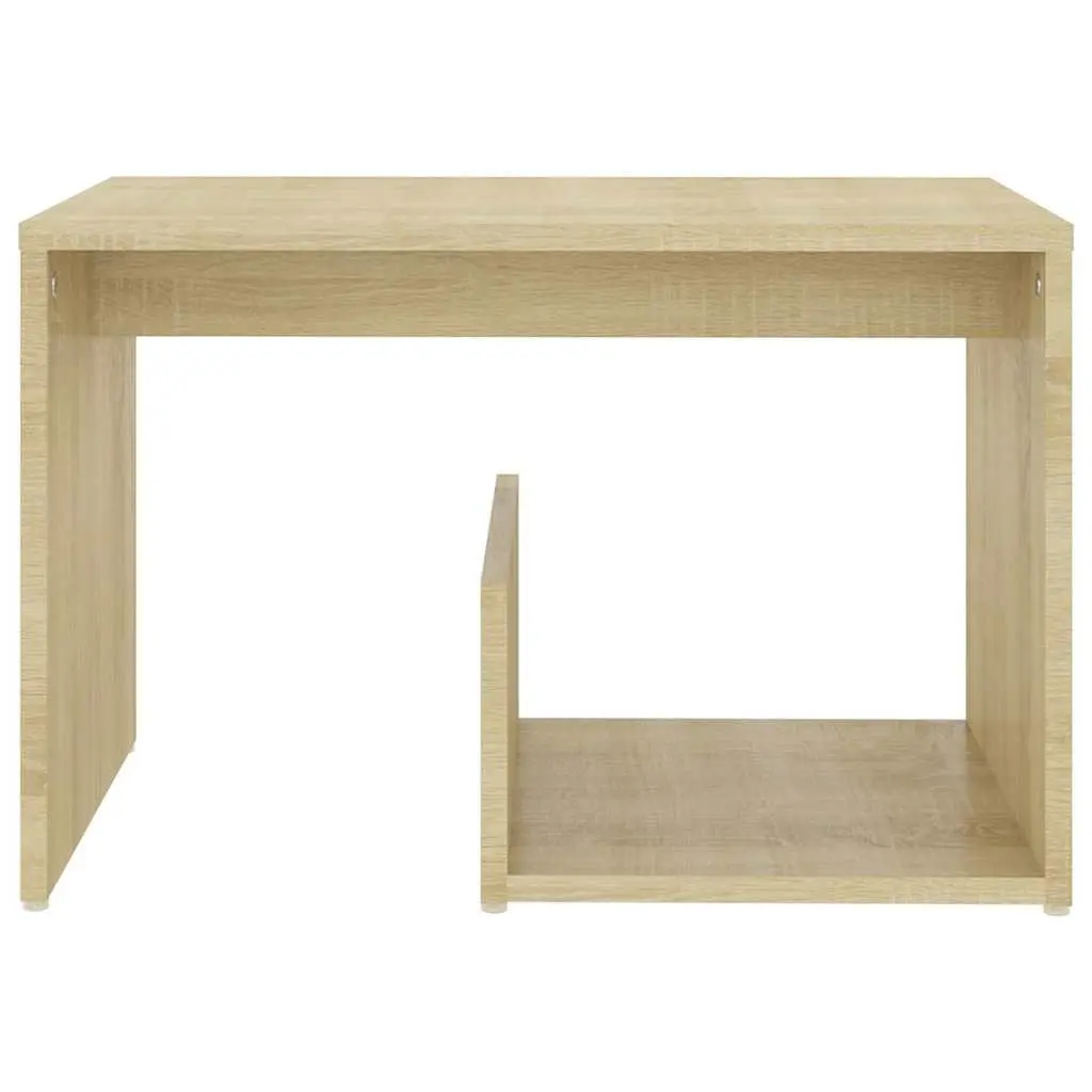 Side Table Brown 59 x 36 x 38 cm Open Storage Compartment Stable Top Surface Easy to Clean
