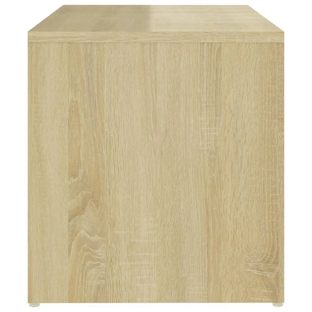 Side Table Brown 59 x 36 x 38 cm Open Storage Compartment Stable Top Surface Easy to Clean