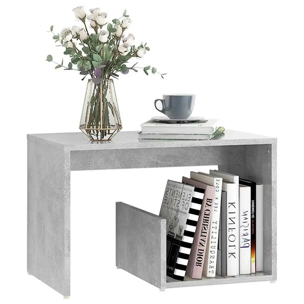 End Table Grey 59W x 36D x 38H cm Storage Modern Accent Side Coffee Table