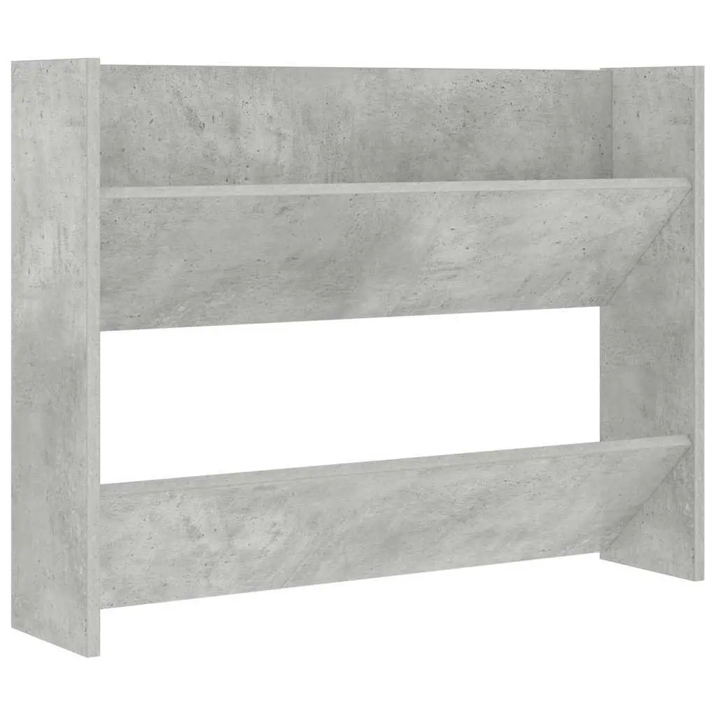 Wall Mounted Shoe Cabinet Grey 80x18x60cm Tipping Shelves Space Saving