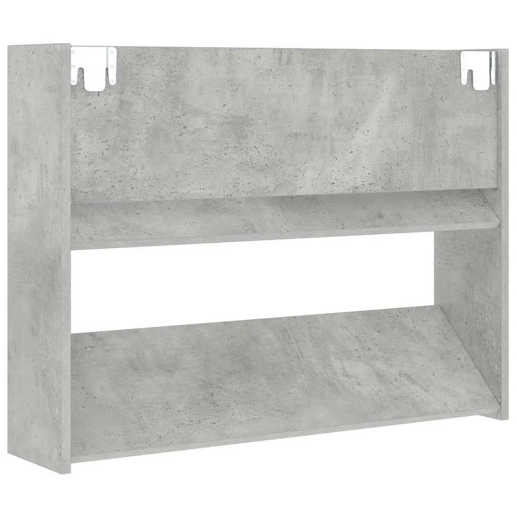 Wall Mounted Shoe Cabinet Grey 80x18x60cm Tipping Shelves Space Saving