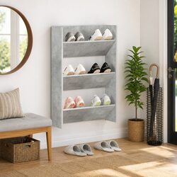 Grey Wall Shoe Cabinet: Efficient Storage Solution