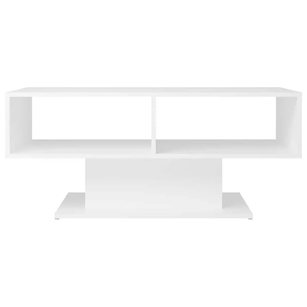 Coffee Table White Modern Storage Shelf