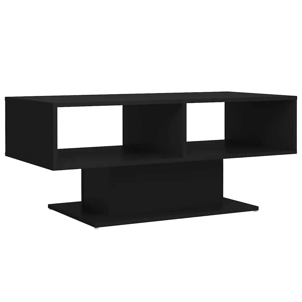 Black Coffee Table with Storage Shelf 1035x500x445mm for Living Room or Bedroom