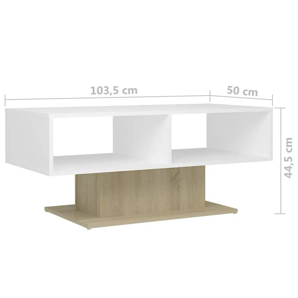 Coffee Table White Storage Shelf Living Room Side Table Accent Furniture