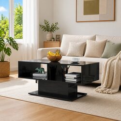 Compact Black Coffee Table for Modern Living