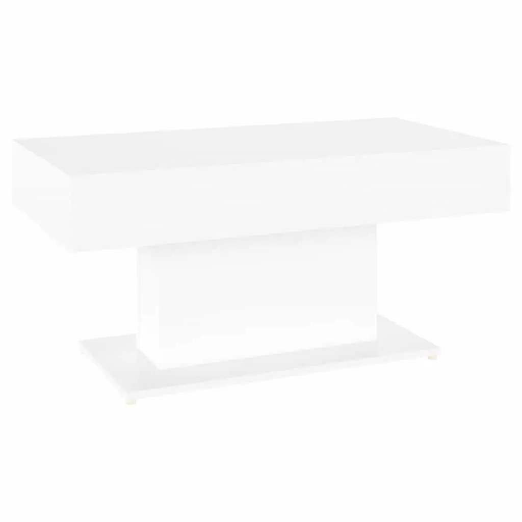Coffee Table White Engineered Wood 96x50x45cm Durable Construction Easy to Clean
