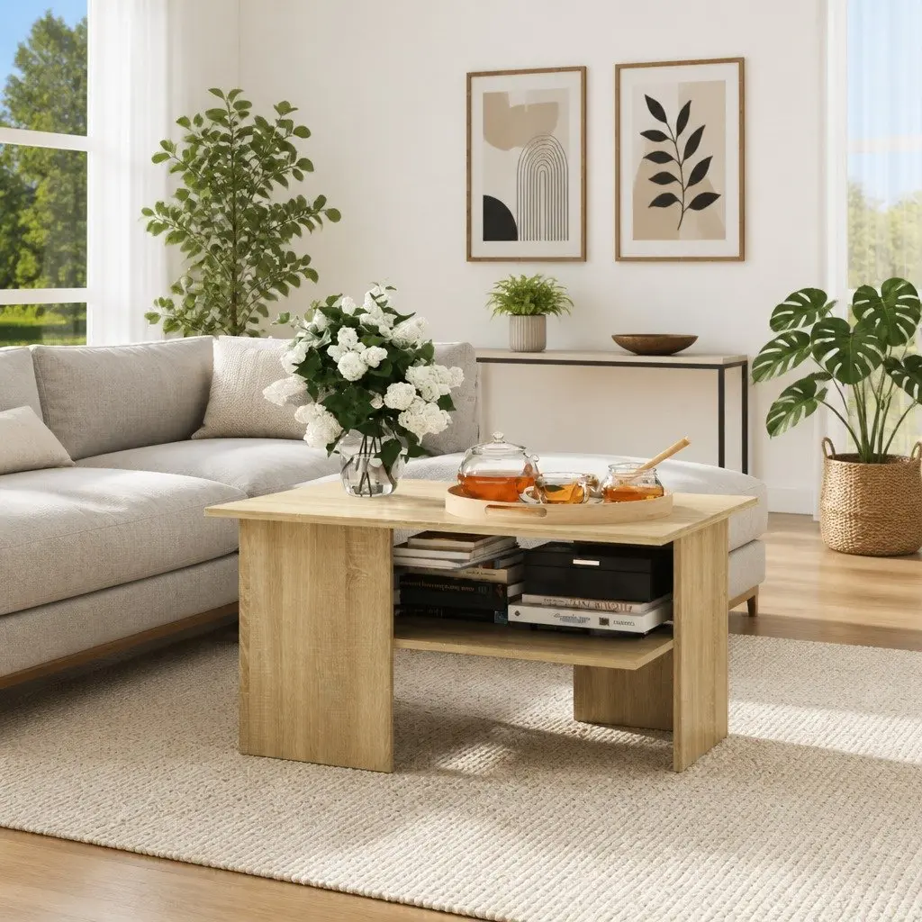 Coffee Table with Storage, Sonoma Oak Style