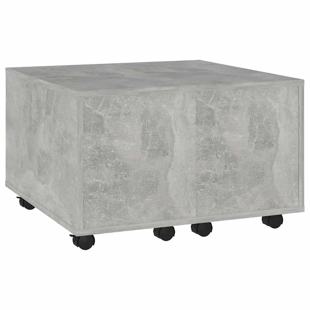 Coffee Table Grey 60x60x38cm Extendable Engineered Wood with Wheels