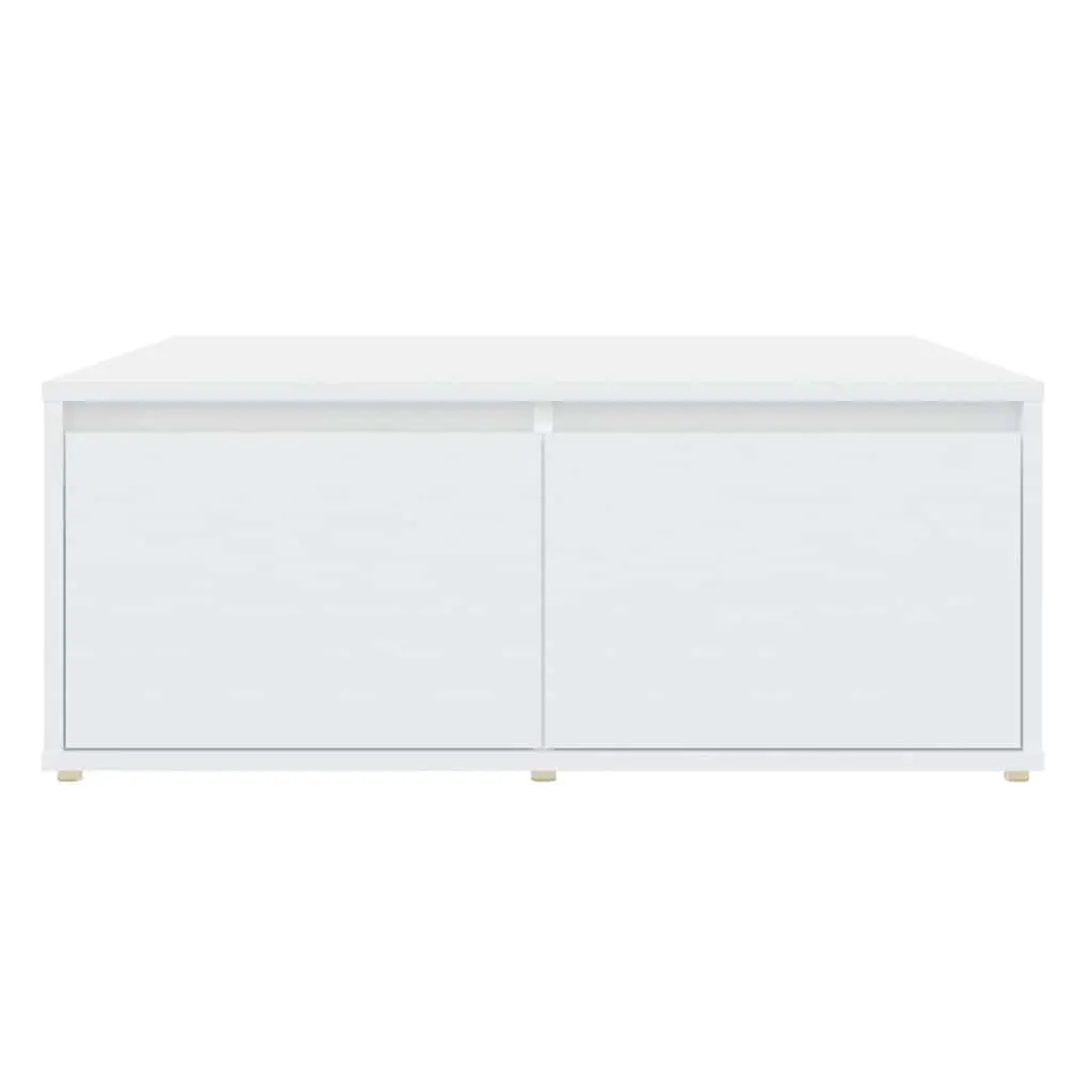 Coffee Table White 80x80x31cm with Storage Drawers and Compartments