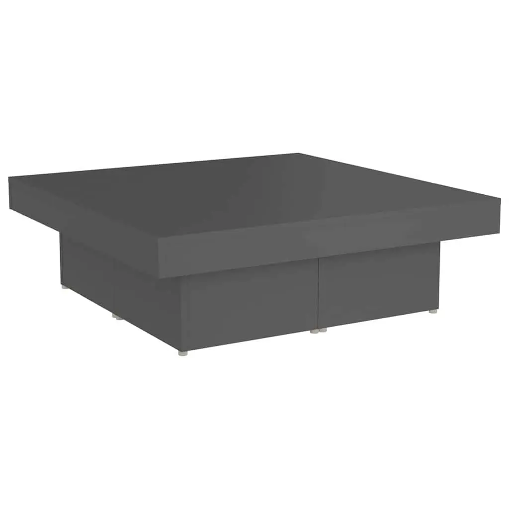 Coffee Table Grey 90x90x28cm Sturdy Engineered Wood Centre Table for Living Room