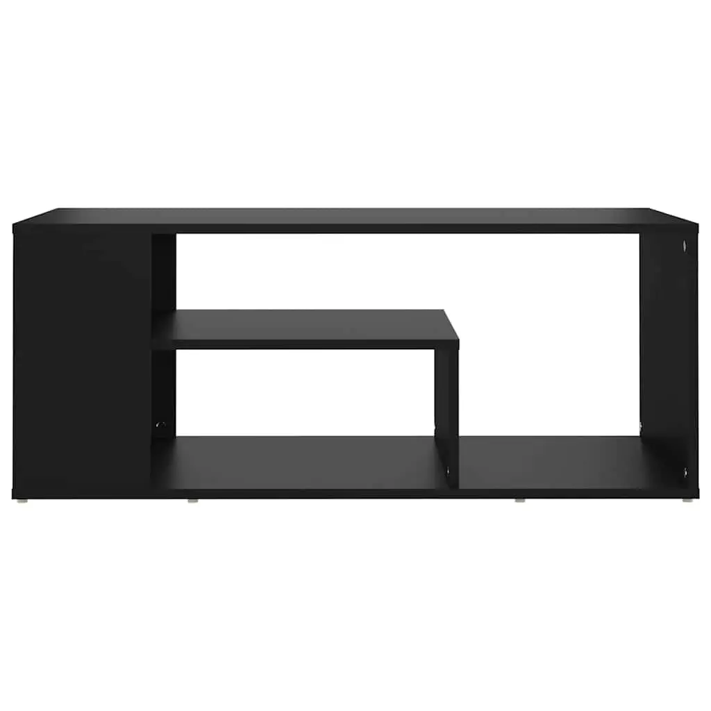 Coffee Table Black Storage Shelves Accent Living Room Furniture Modern Design