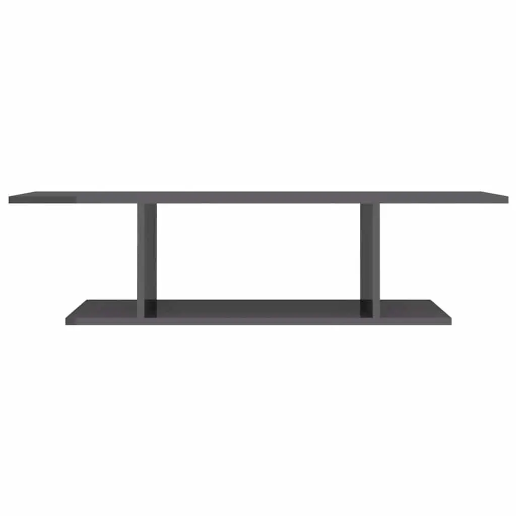 Wall Mounted TV Cabinet High Gloss Grey Living Room Storage Display Unit