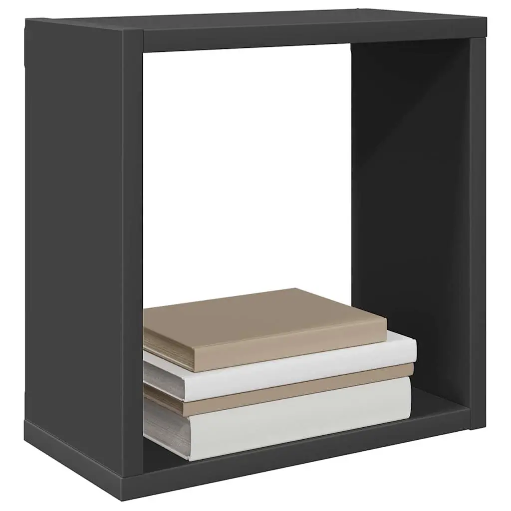 Wall Cube Shelves Grey 30x15x30cm Floating Storage Display Set