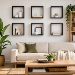 6-Piece Wall Cube Shelves