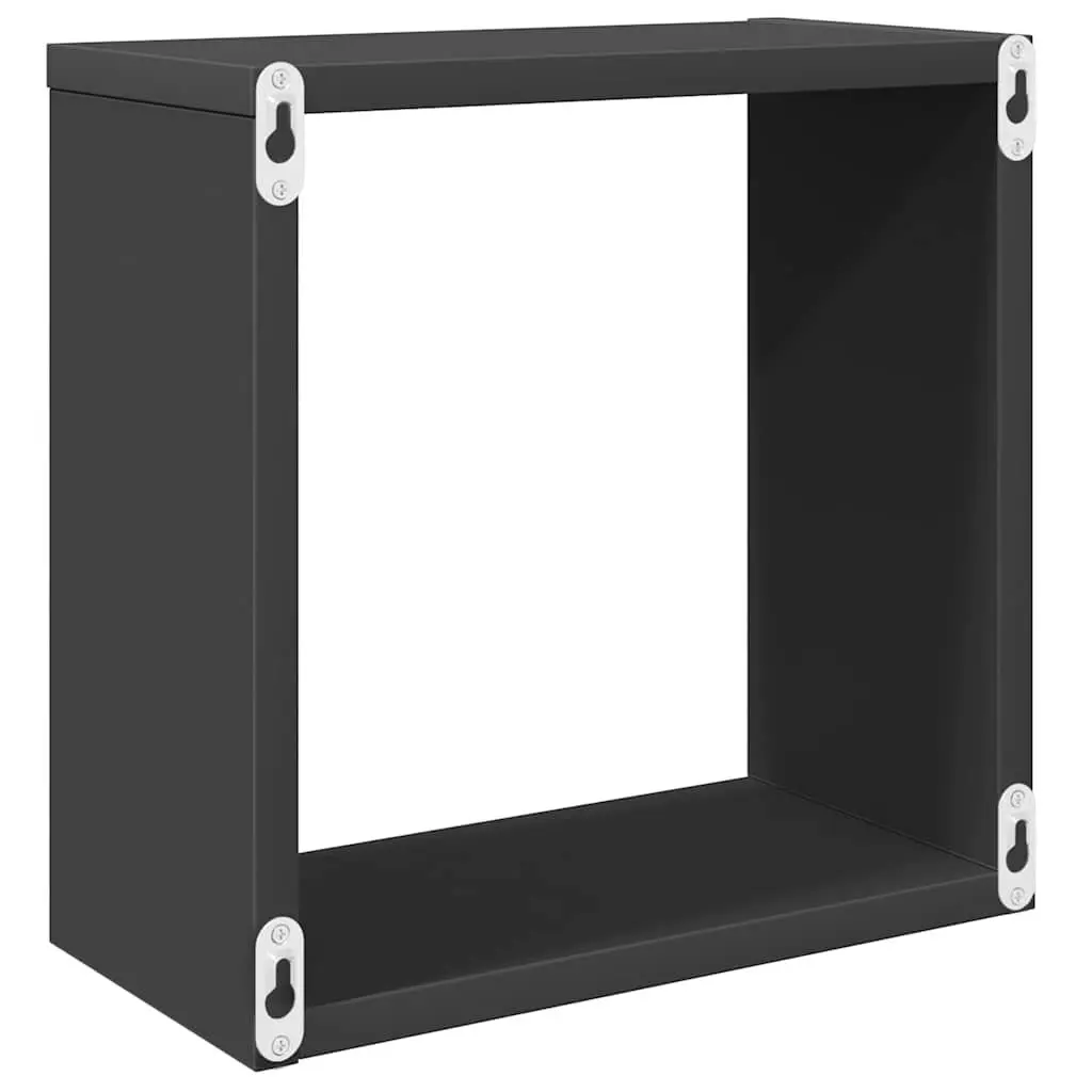 Wall Cube Shelves Grey 6 Piece Floating Storage Display Organizer