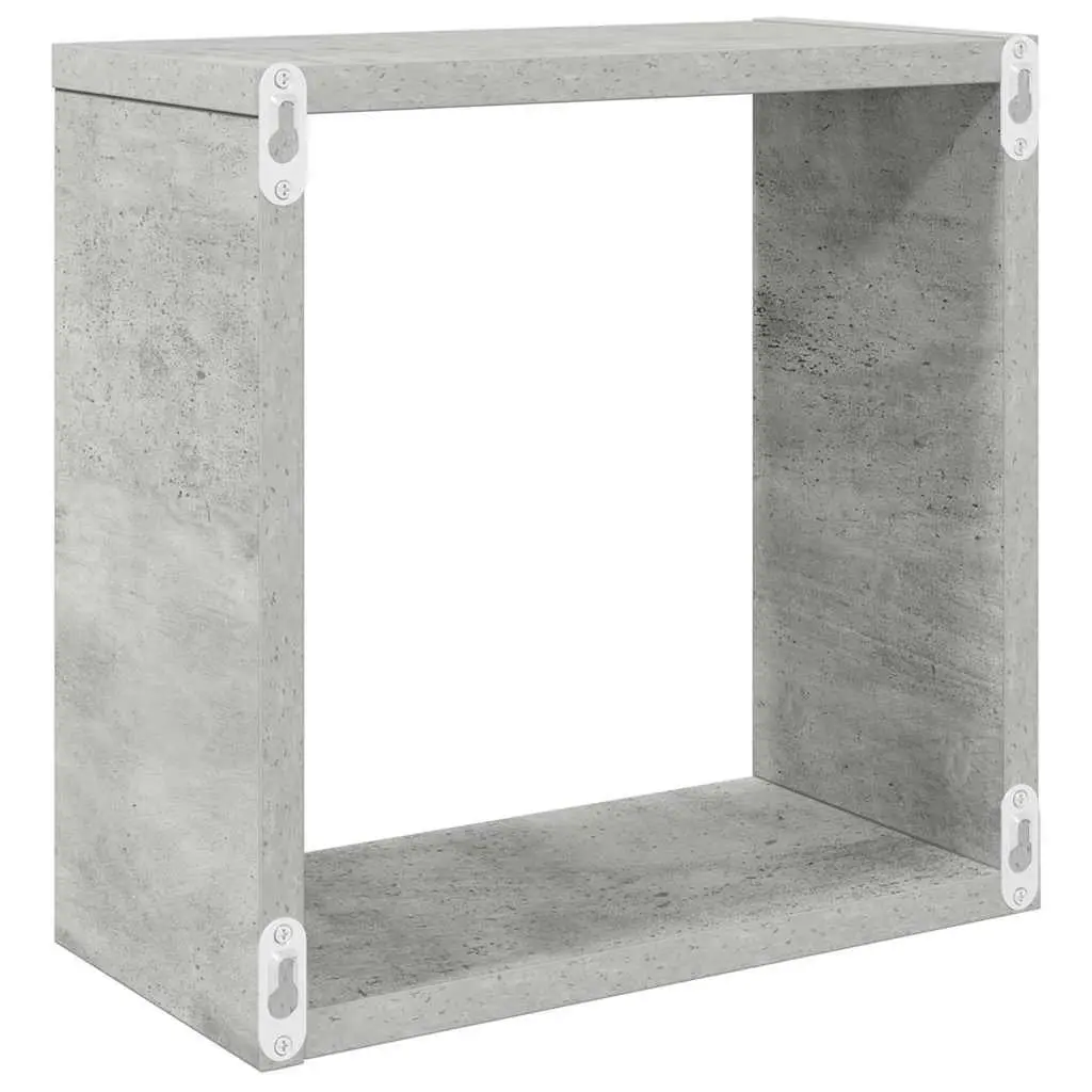 Wall Cube Shelves Grey 6 Piece Floating Storage Display Home Decor Organiser