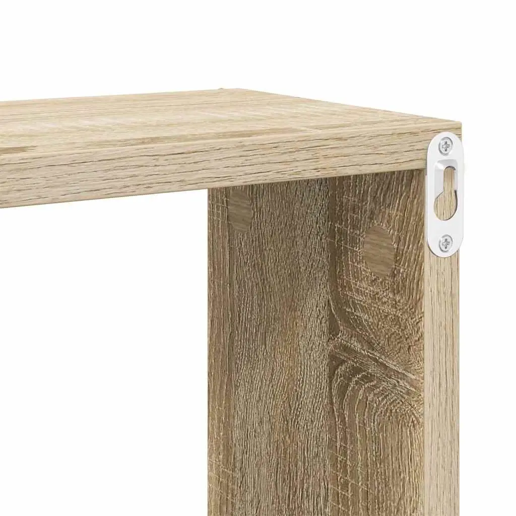 Wall Cube Shelves White Sonoma Oak 30x15x30cm Floating Storage Display Organizer 2 Pieces