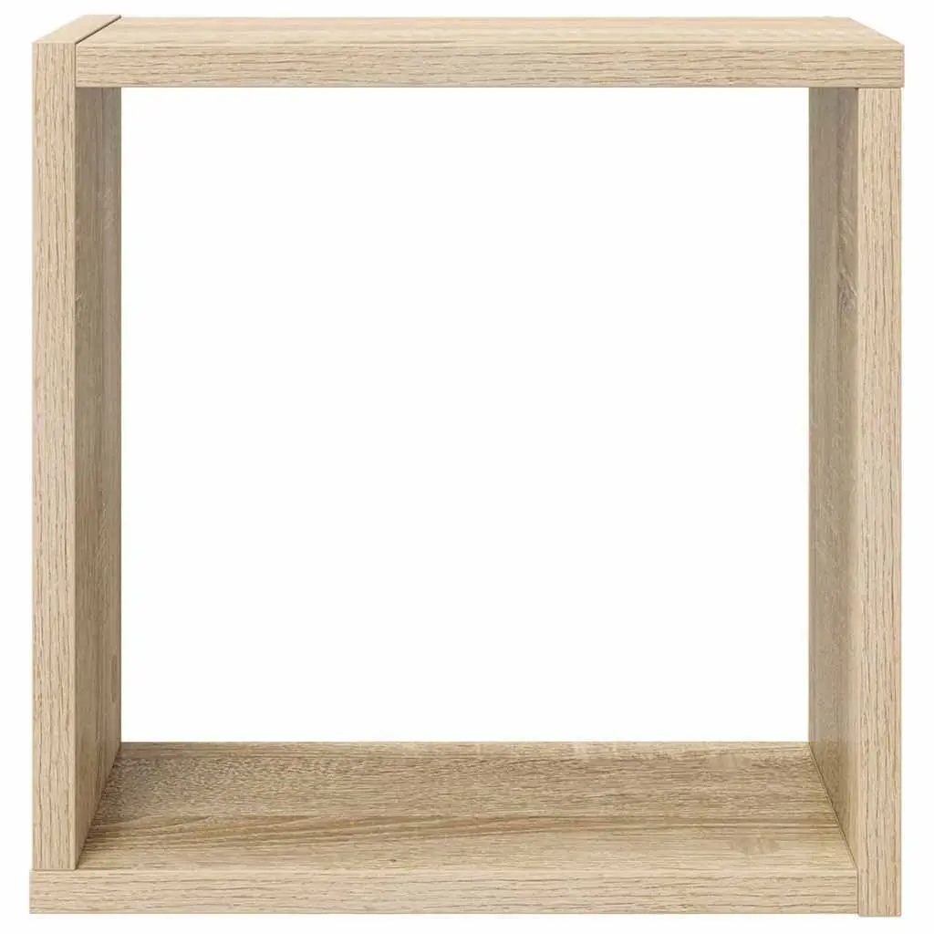 Wall Cube Shelves White Sonoma Oak 30x15x30cm Floating Storage Display Organizer 2 Pieces