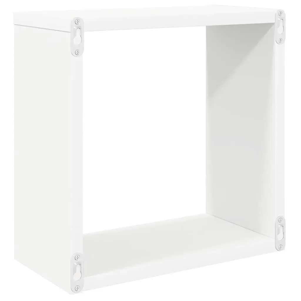 Wall Cube Shelves White Sonoma Oak 30x15x30cm Floating Storage Display Organizer 2 Pieces