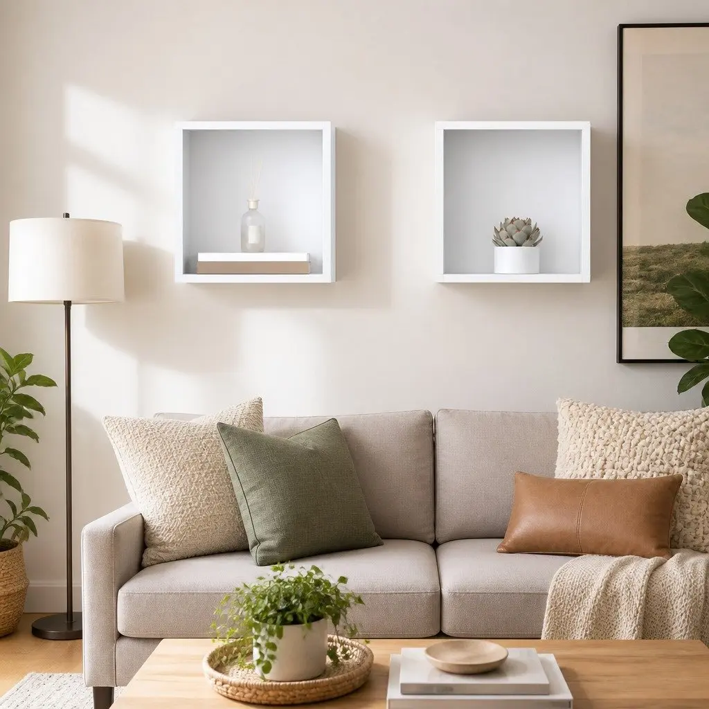 Wall Cube Shelves White 30x15x30 cm Floating Storage Display 2 pcs