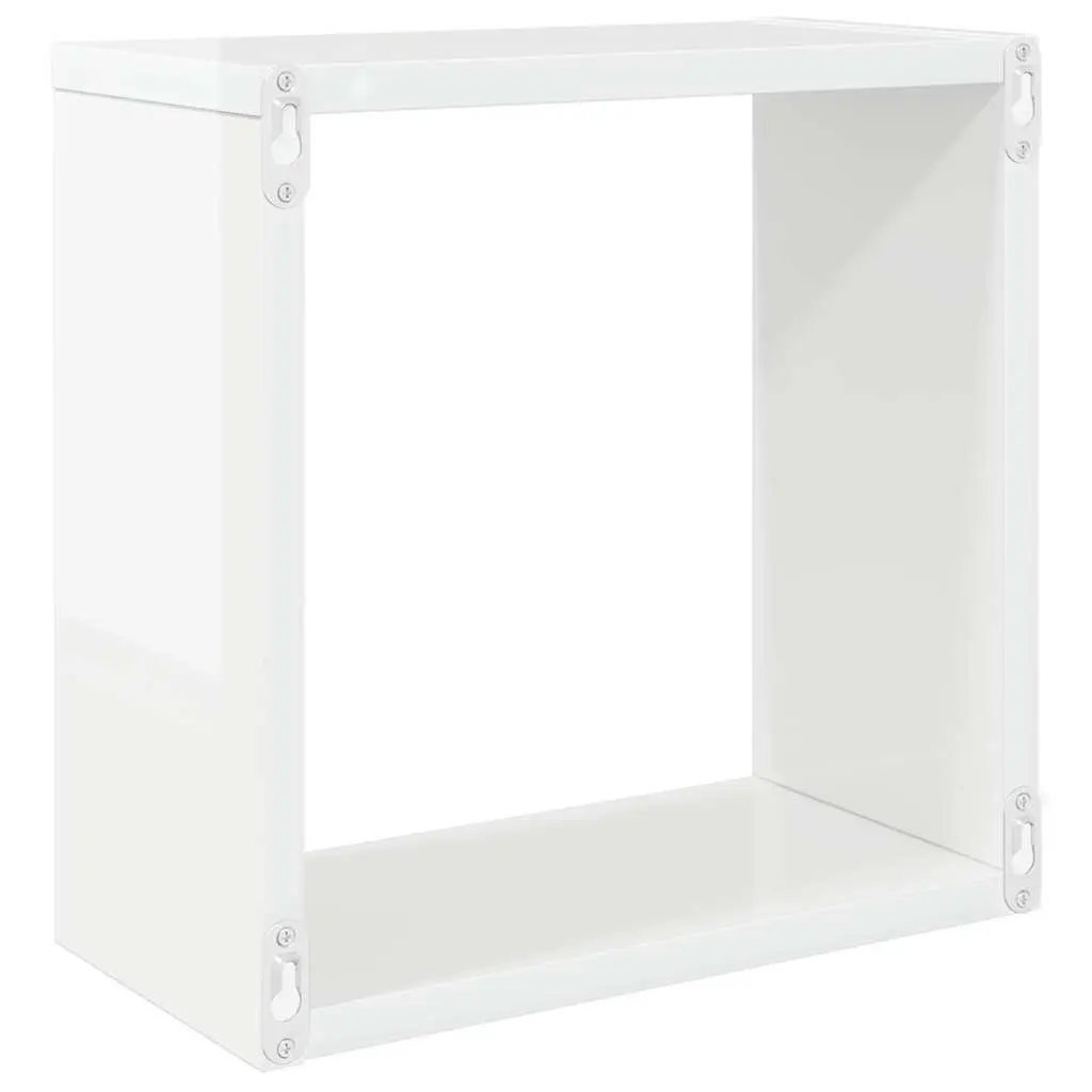 Wall Cube Shelves White 30x15x30 cm Floating Storage Display 2 pcs