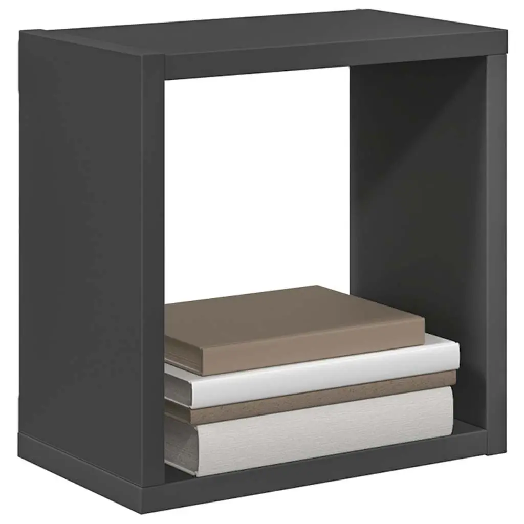 Wall Cube Shelves Grey 2 Piece Floating Storage Display Organizer