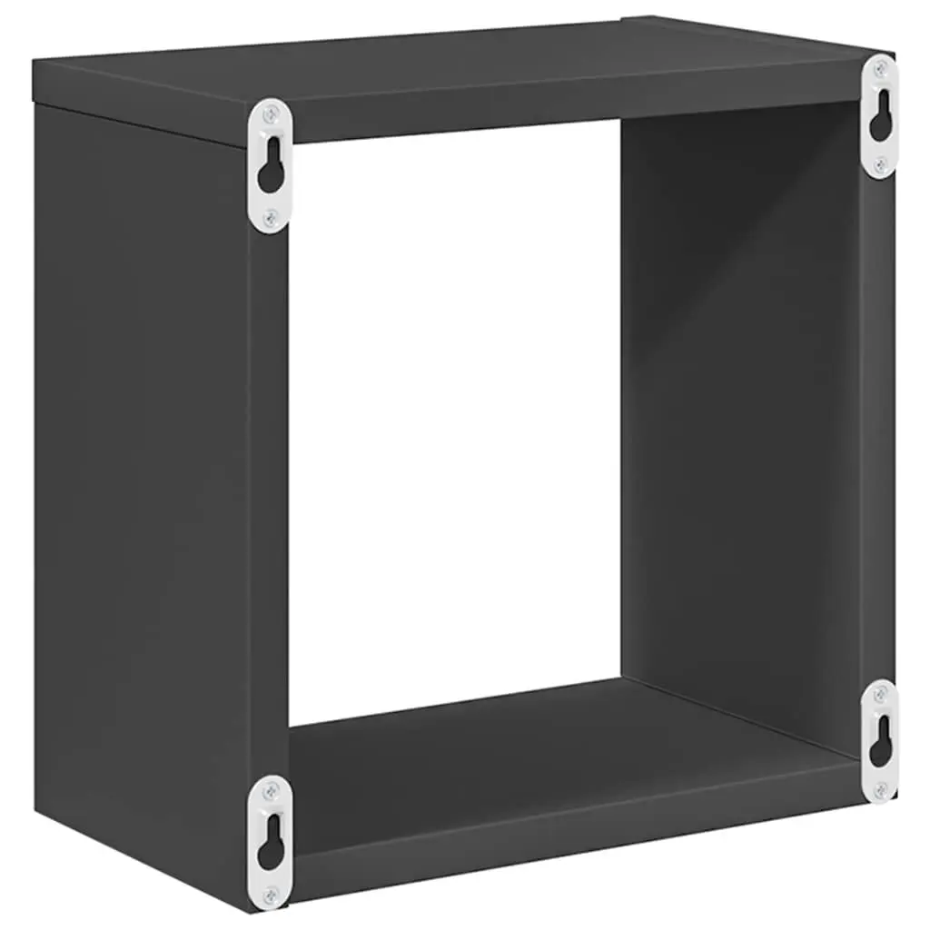 Wall Cube Shelves Grey 6 Piece Floating Storage Display Units