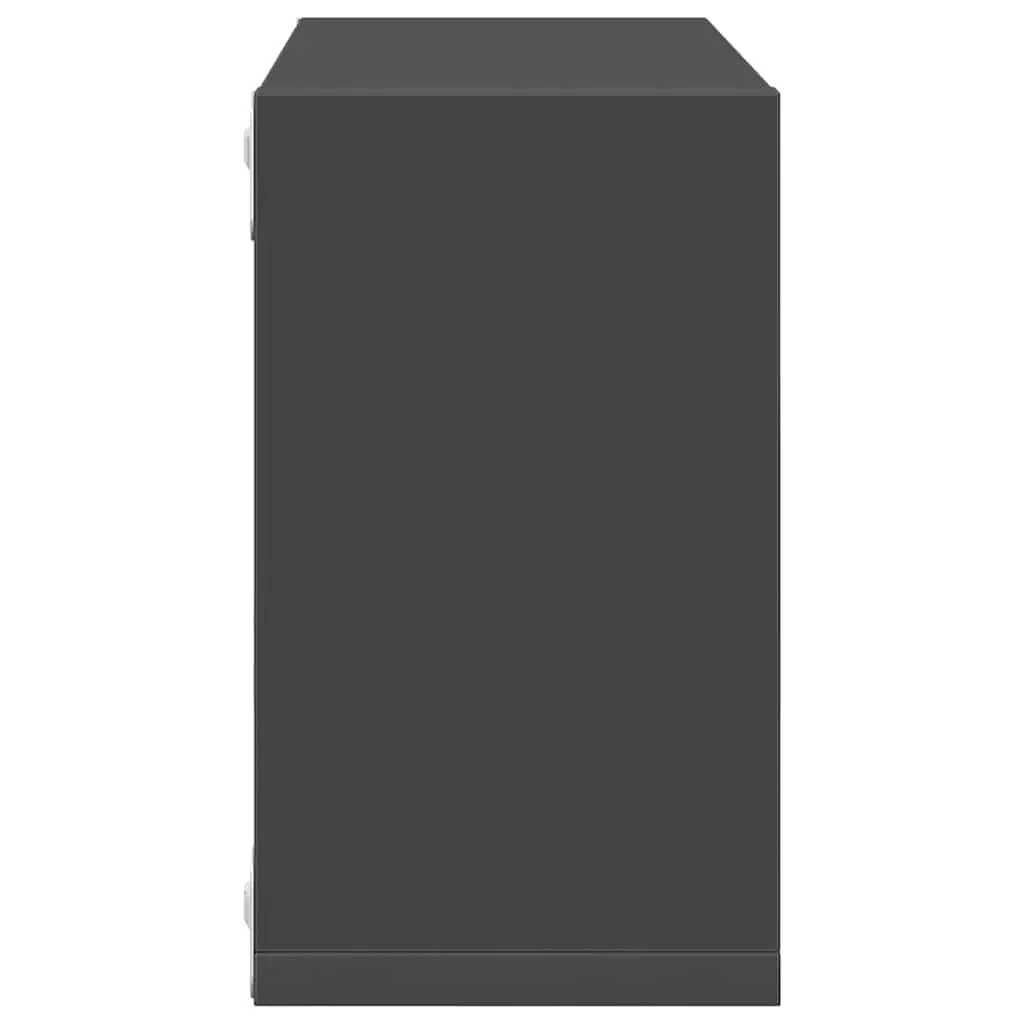 Wall Cube Shelves Grey 6 Piece Floating Storage Display Units